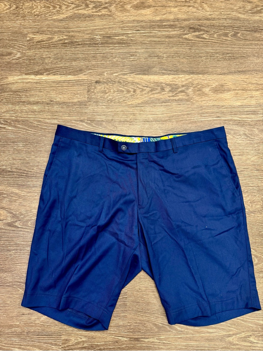 NWT Paisley & Gray Men's Navy Slim Fit Dress Shorts Size 40 Stretch